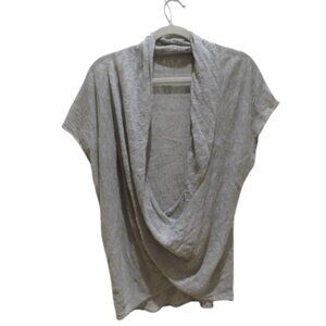 MARGARET O'LEARY 100% Linen Loose Fit Cowl Neck To Neutral Tan Beachy - Size S